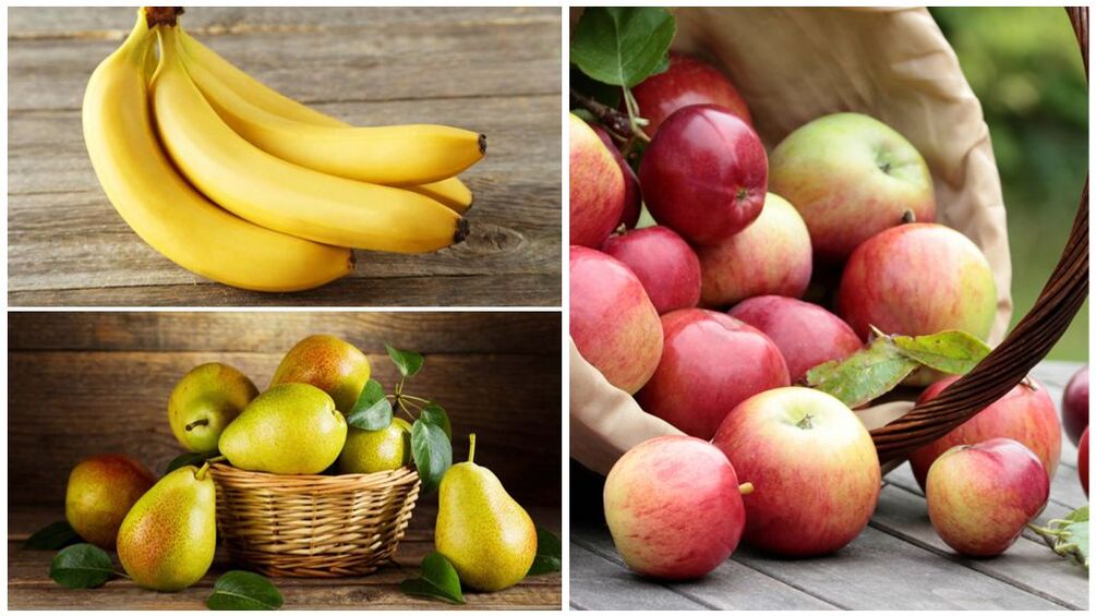 Bra frukter mot gikt - bananer, päron och äpplen